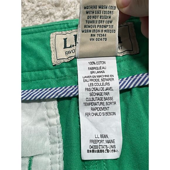 NWT LL Bean Womens 14 Freeport Chino Short Misses Green Favorite Fit Straight - Picture 12 of 13